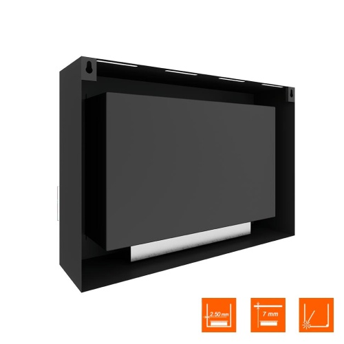 Биокамин SteelHeat WALL ONE 800 черный, стекло, стемалит SteelHeat