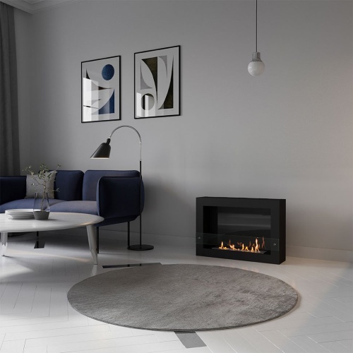 Биокамин SteelHeat WALL ONE 800 черный, стемалит SteelHeat